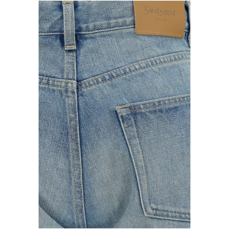 Jeans droit en coton bleu Saint Laurent