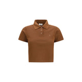 Polo en coton marron Saint Laurent
