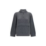 Sweat-shirt en cachemire gris Brunello Cucinelli