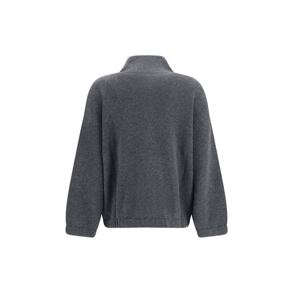 Sweat-shirt en cachemire gris Brunello Cucinelli