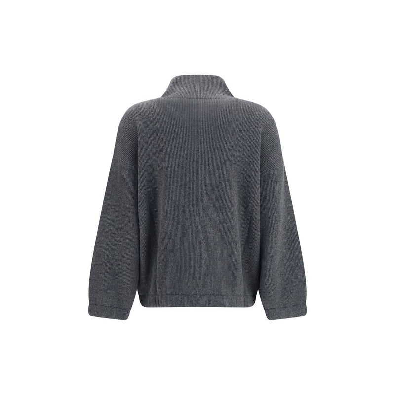 Sweat-shirt en cachemire gris Brunello Cucinelli