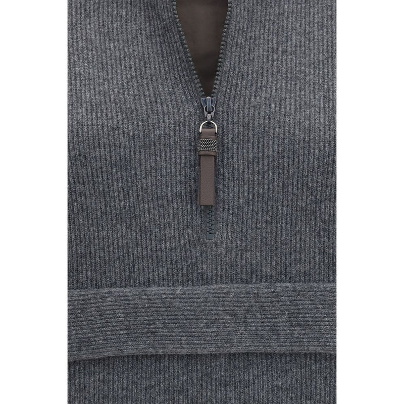 Sweat-shirt en cachemire gris Brunello Cucinelli