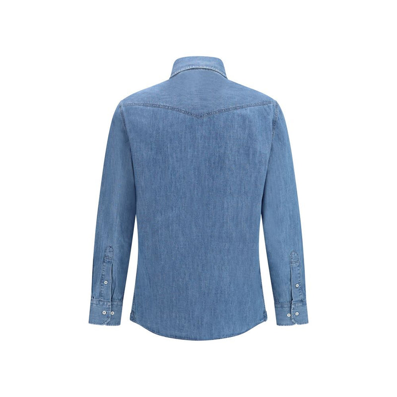 Chemise en jean bleue Brunello Cucinelli