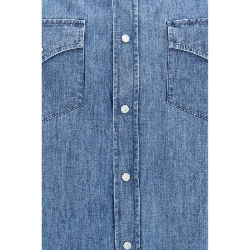 Chemise en jean bleue Brunello Cucinelli