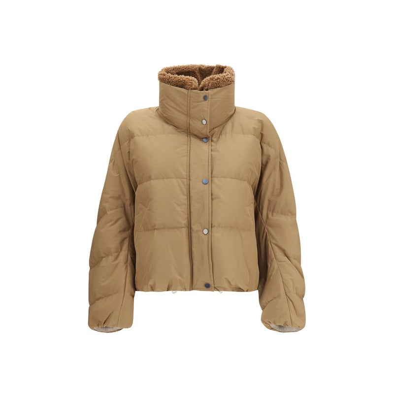 Doudoune longue Brunello Cucinelli beige en duvet d'oie