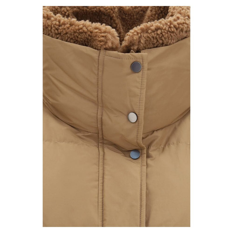 Doudoune longue Brunello Cucinelli beige en duvet d'oie