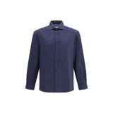 Chemise habillée en coton bleu Brunello Cucinelli