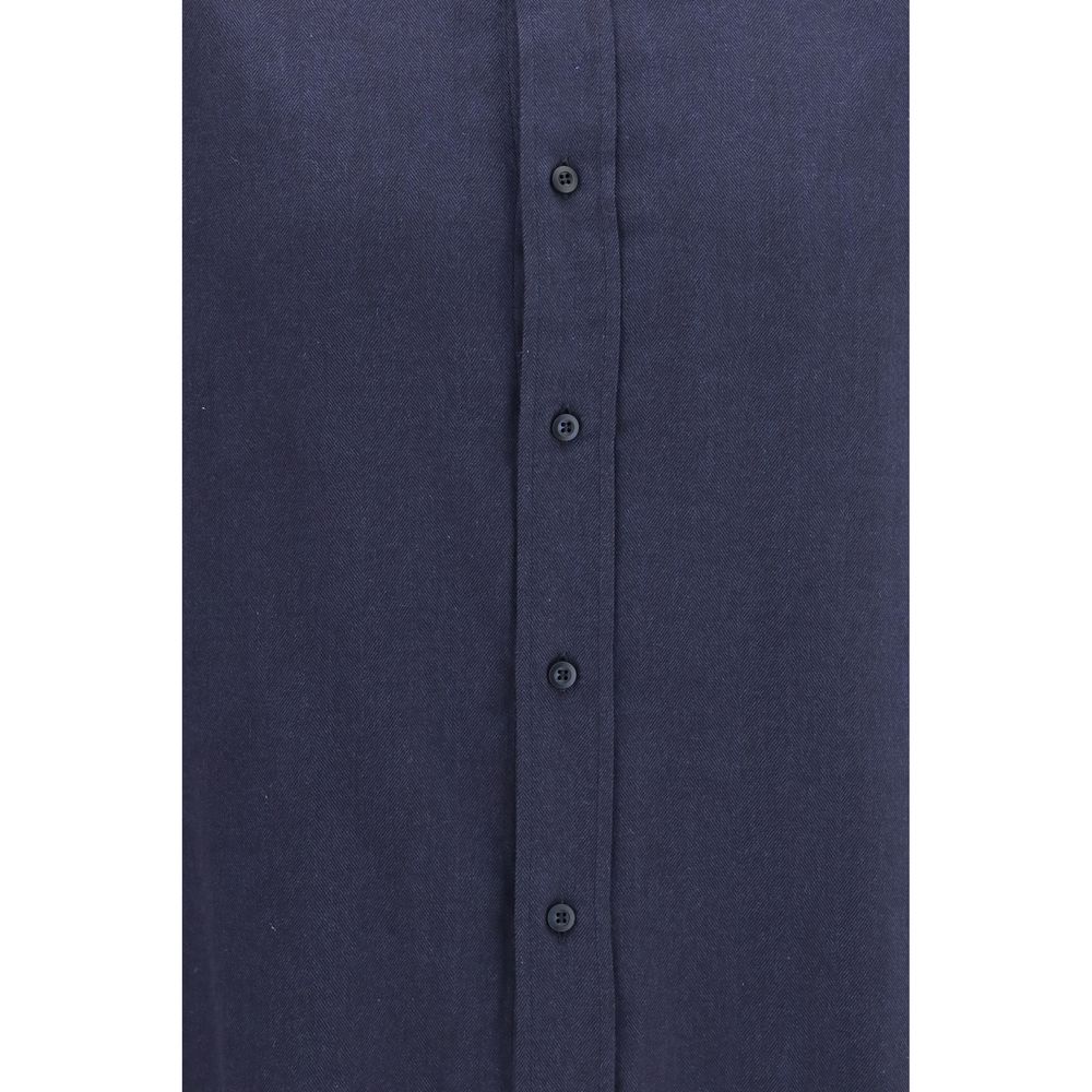 Chemise habillée en coton bleu Brunello Cucinelli