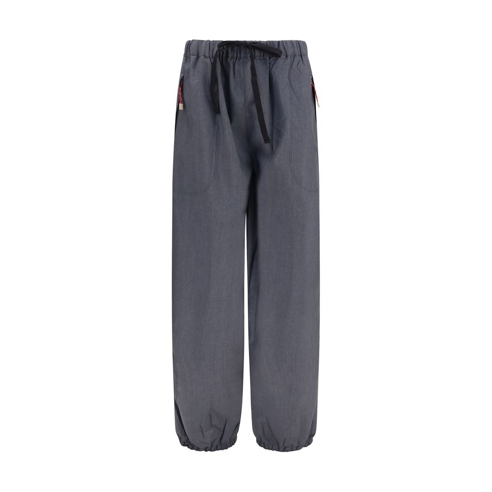 Pantalon décontracté en laine grise Oves Aries Prada