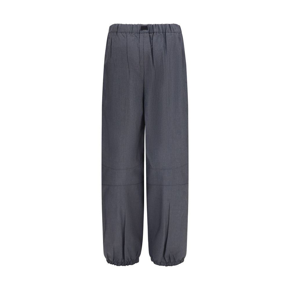 Pantalon décontracté en laine grise Oves Aries Prada