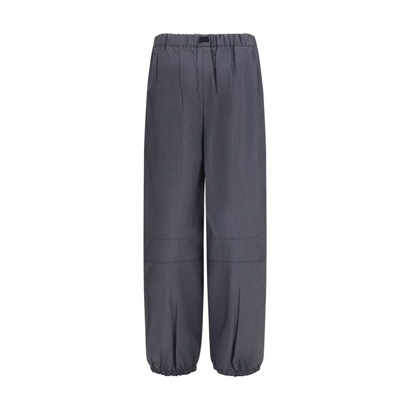Pantalon décontracté en laine grise Oves Aries Prada