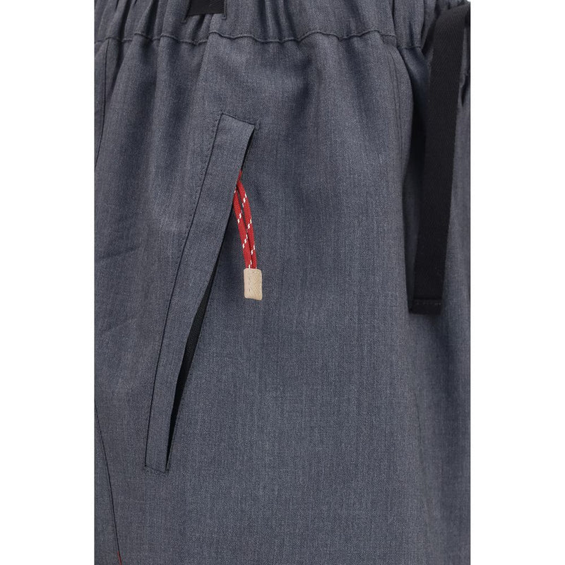 Pantalon décontracté en laine grise Oves Aries Prada