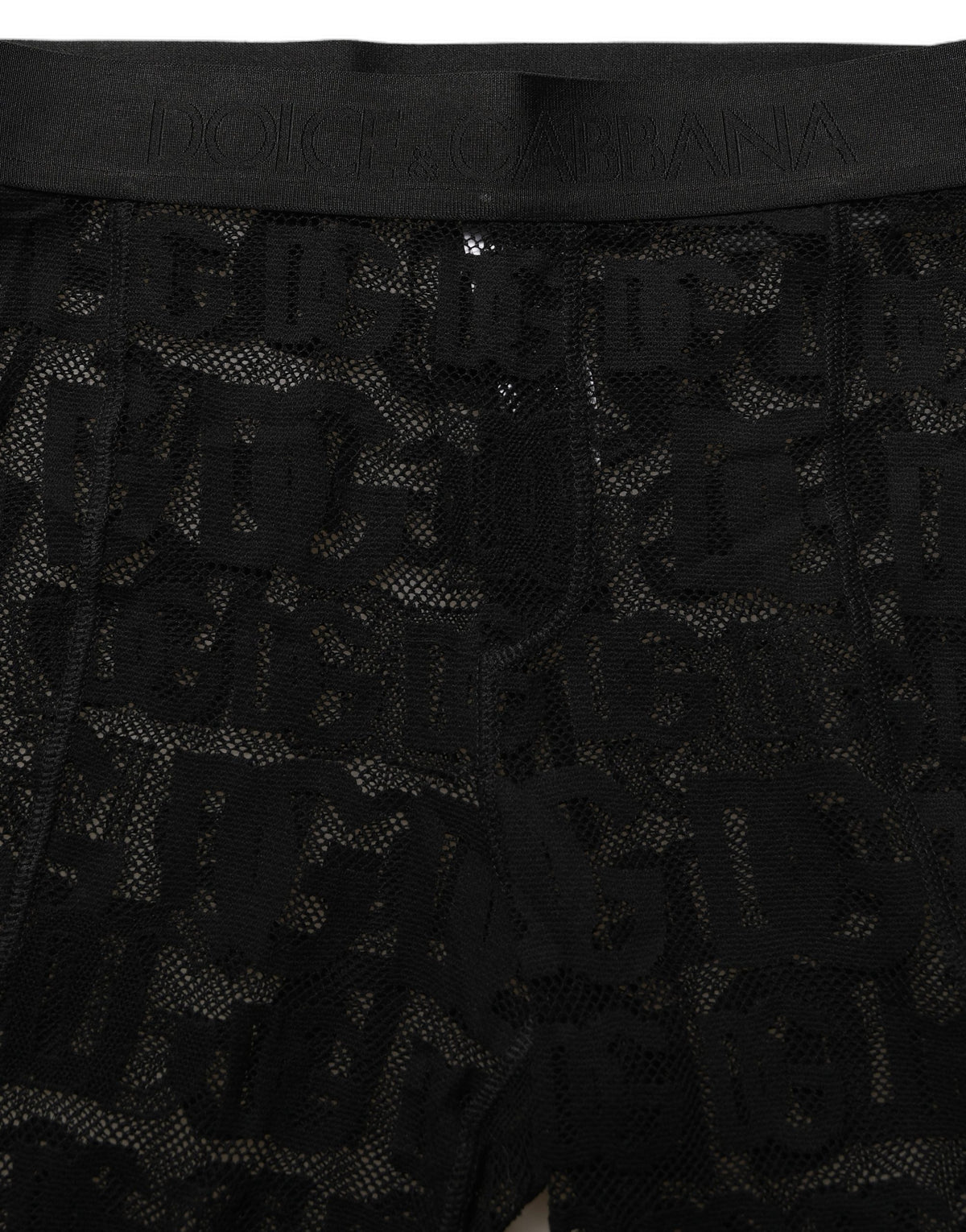 Dolce & Gabbana Black All Over Logo Print Sheer Pantyhose Underwear