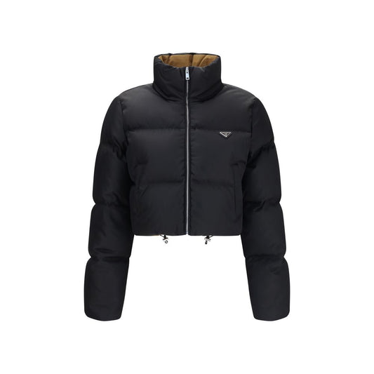 Doudoune longue Prada en duvet d'oie noir