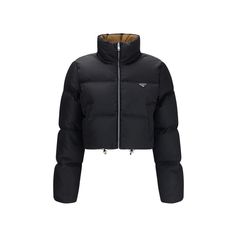 Doudoune longue Prada en duvet d'oie noir
