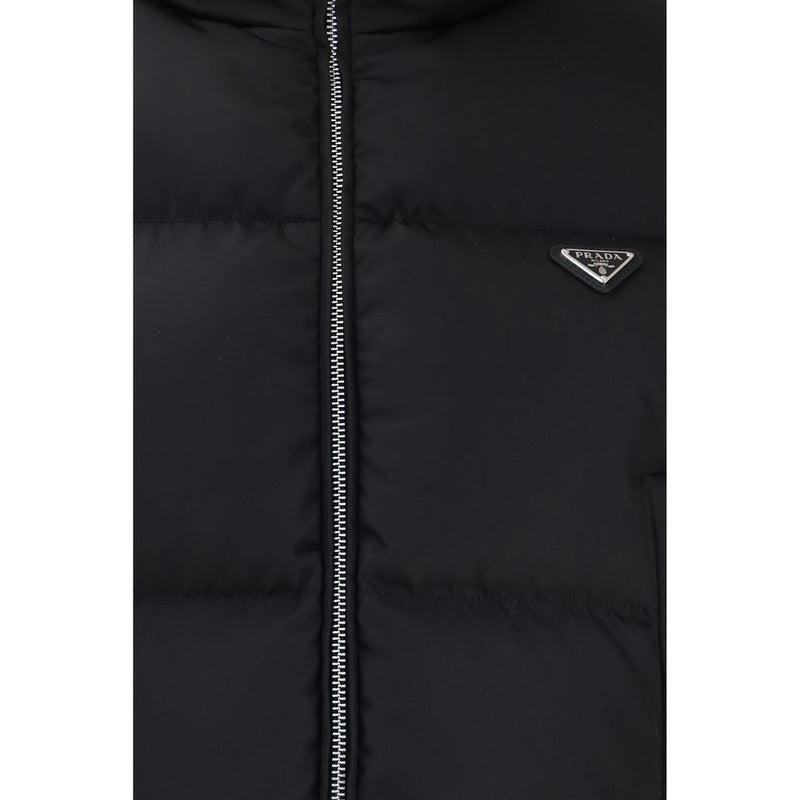 Doudoune longue Prada en duvet d'oie noir