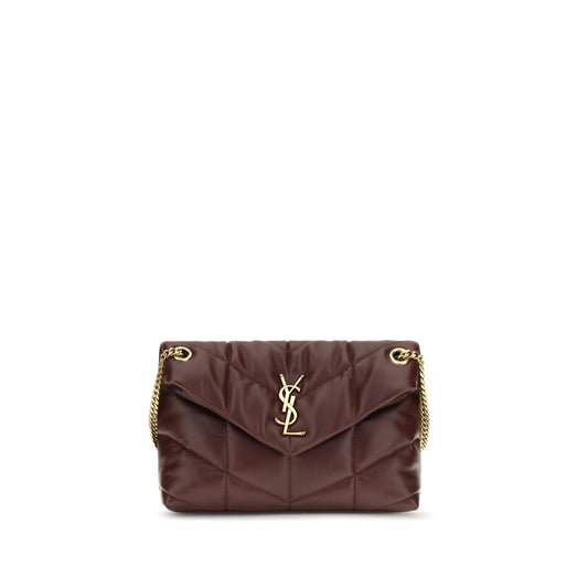 Sac à bandoulière Saint Laurent en cuir d'agneau bordeaux