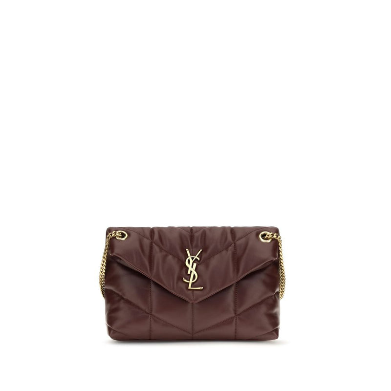 Sac à bandoulière Saint Laurent en cuir d'agneau bordeaux