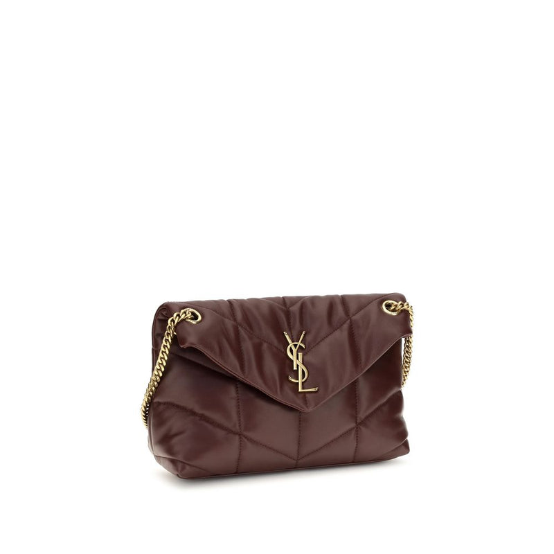 Sac à bandoulière Saint Laurent en cuir d'agneau bordeaux