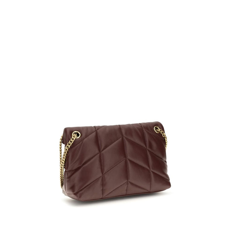 Sac à bandoulière Saint Laurent en cuir d'agneau bordeaux