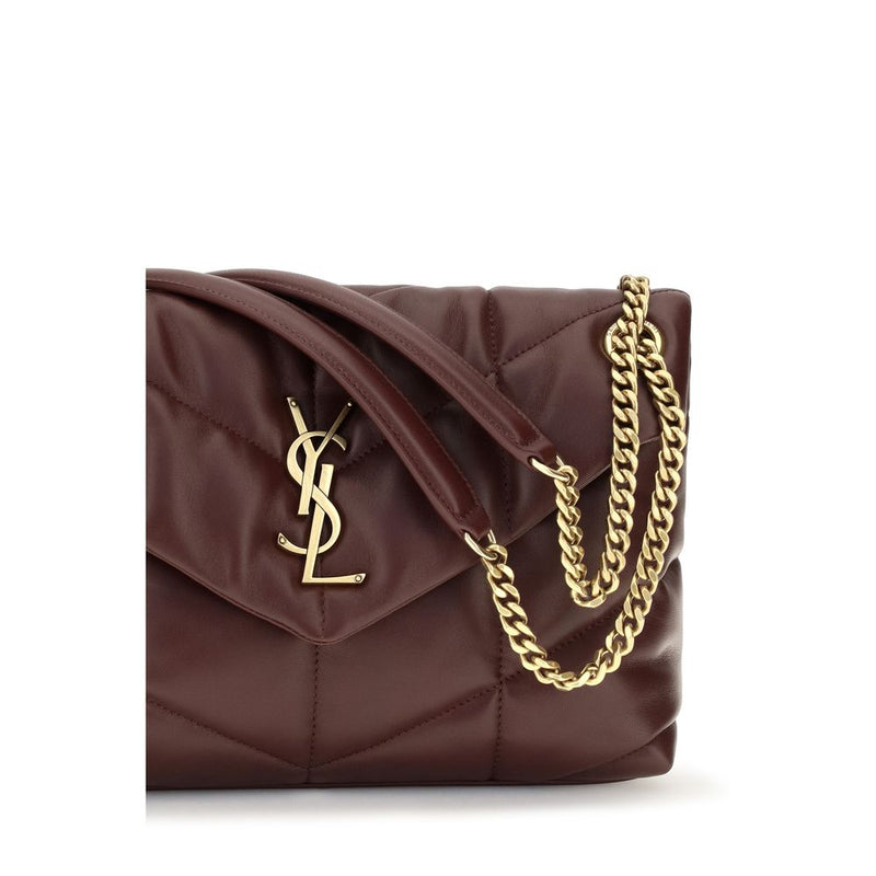 Sac à bandoulière Saint Laurent en cuir d'agneau bordeaux