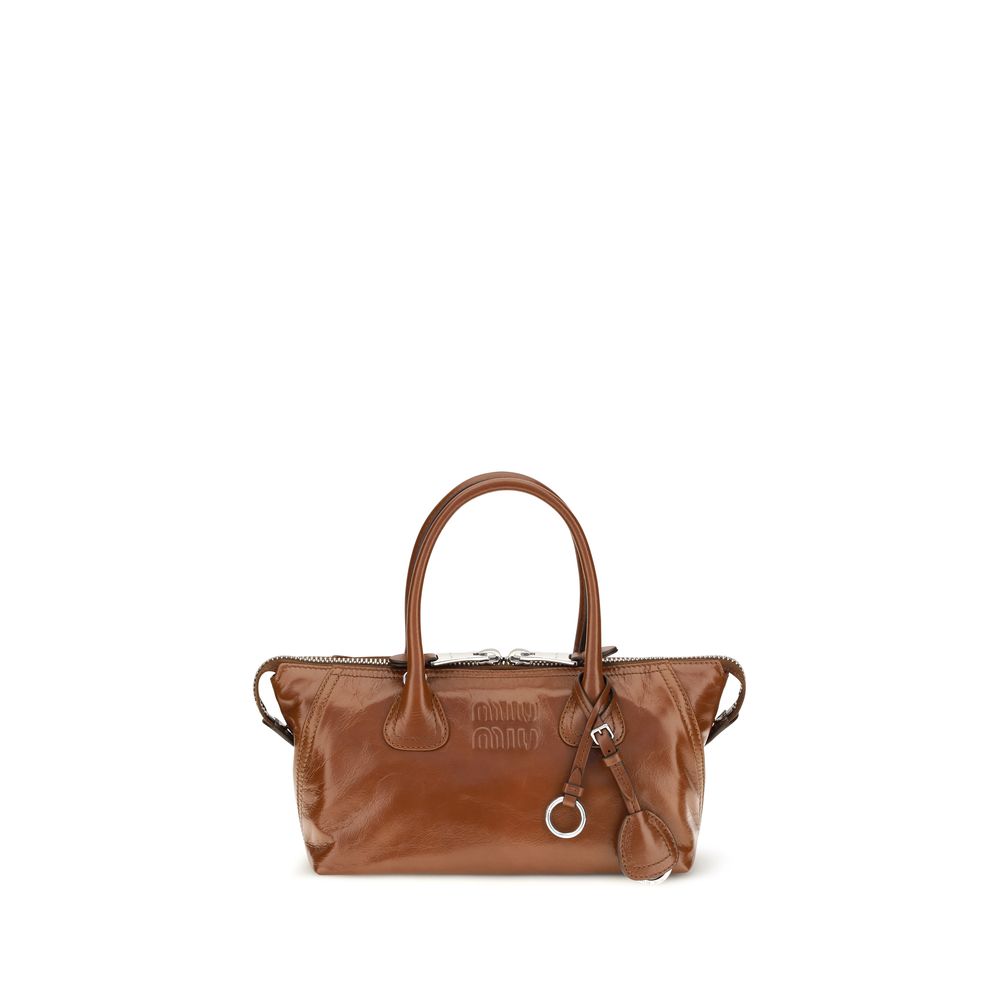 Sac à main Miu Miu en cuir de veau marron