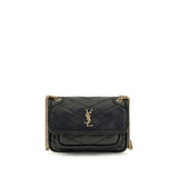 Sac bandoulière Saint Laurent Bos Taurus en cuir de veau noir