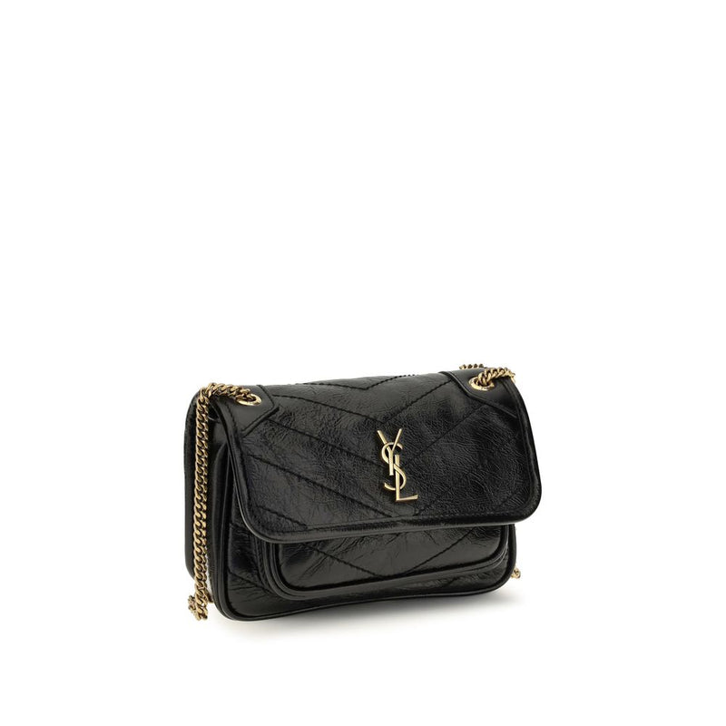 Sac bandoulière Saint Laurent Bos Taurus en cuir de veau noir