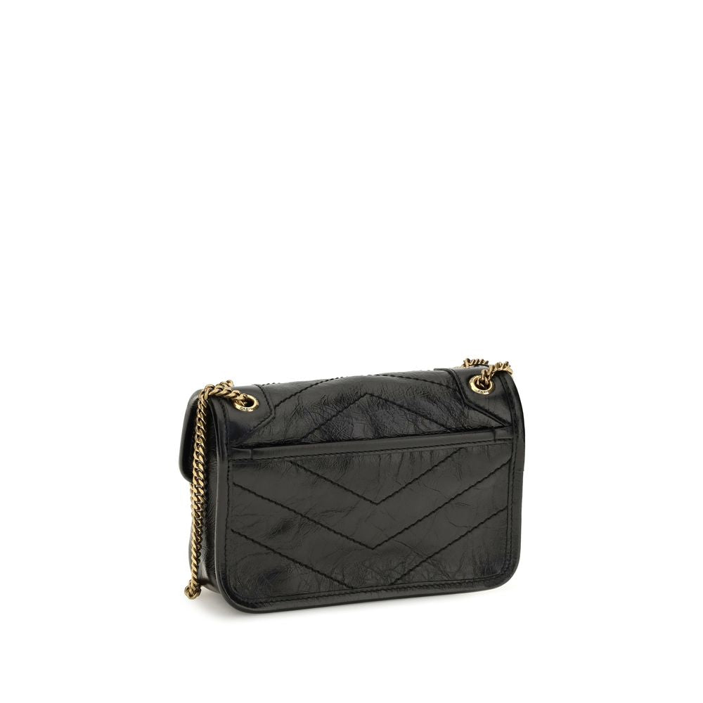 Sac bandoulière Saint Laurent Bos Taurus en cuir de veau noir