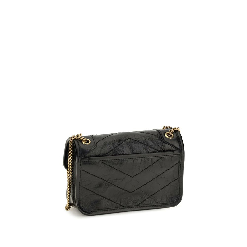 Sac bandoulière Saint Laurent Bos Taurus en cuir de veau noir