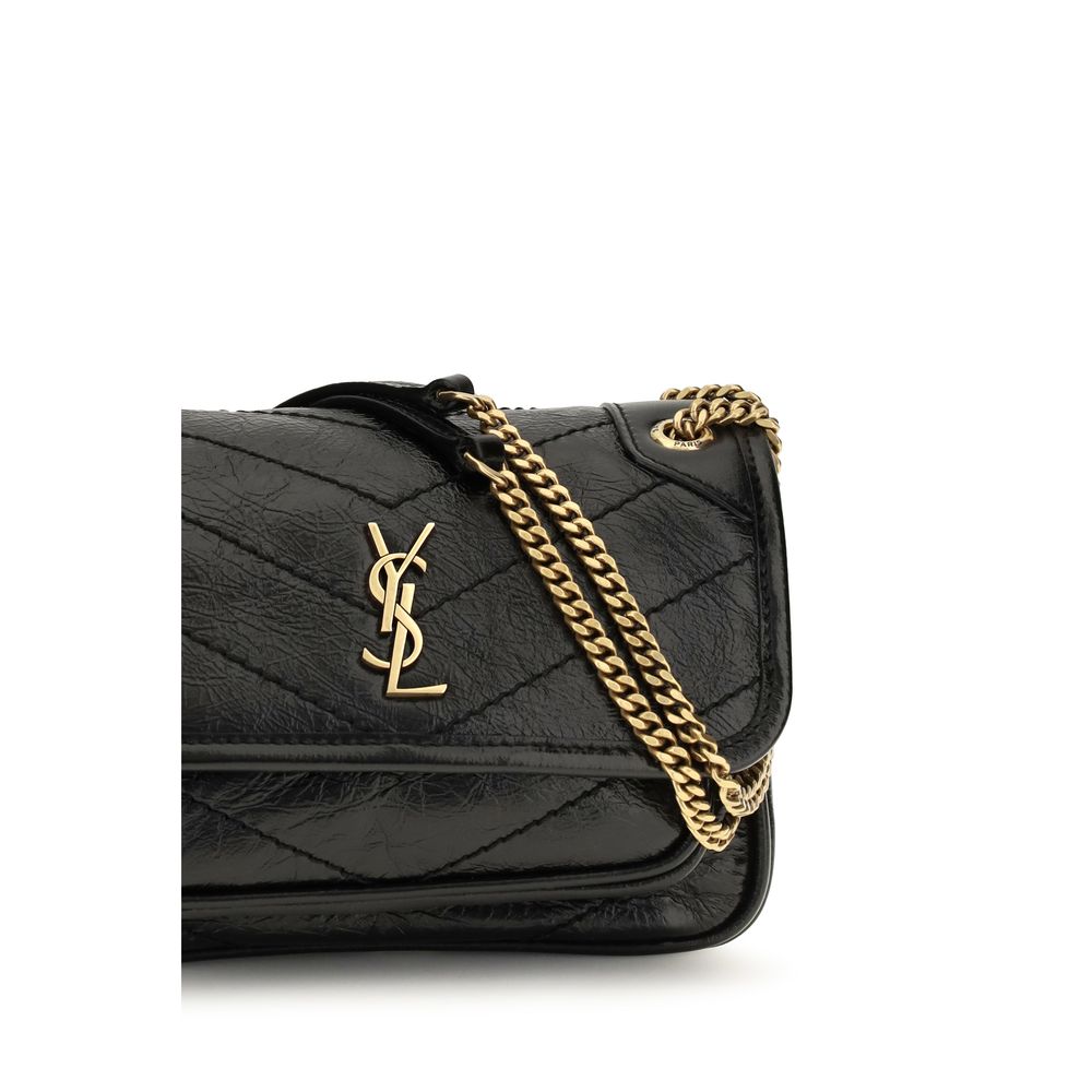 Sac bandoulière Saint Laurent Bos Taurus en cuir de veau noir