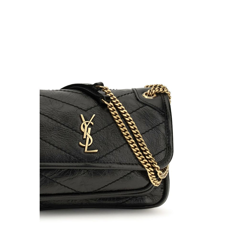 Sac bandoulière Saint Laurent Bos Taurus en cuir de veau noir