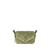 Sac porté épaule bicolore en cuir velours Saint Laurent