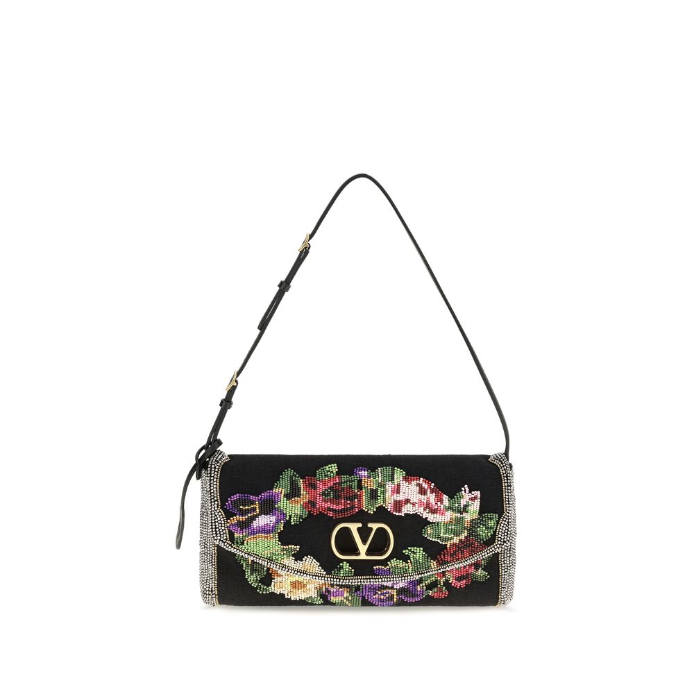 Sac bandoulière Valentino Garavani en satin noir