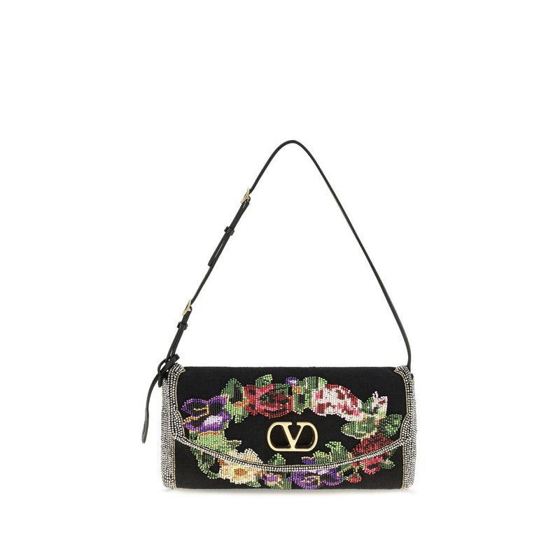 Sac bandoulière Valentino Garavani en satin noir