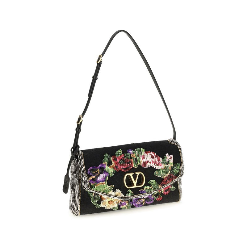 Sac bandoulière Valentino Garavani en satin noir