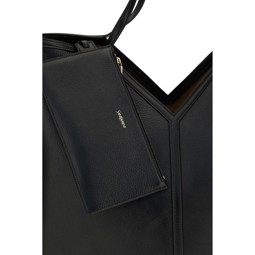 Sac bandoulière Saint Laurent Bos Taurus en cuir de veau noir