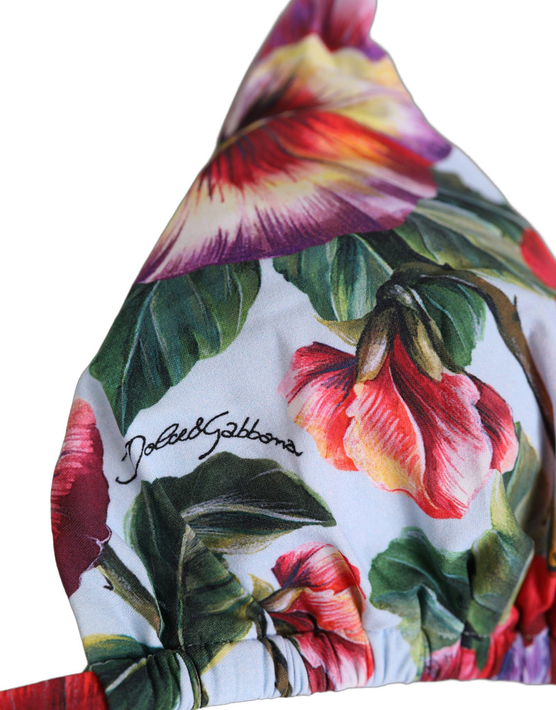 Haut de bikini de plage triangle floral multicolore Dolce & Gabbana
