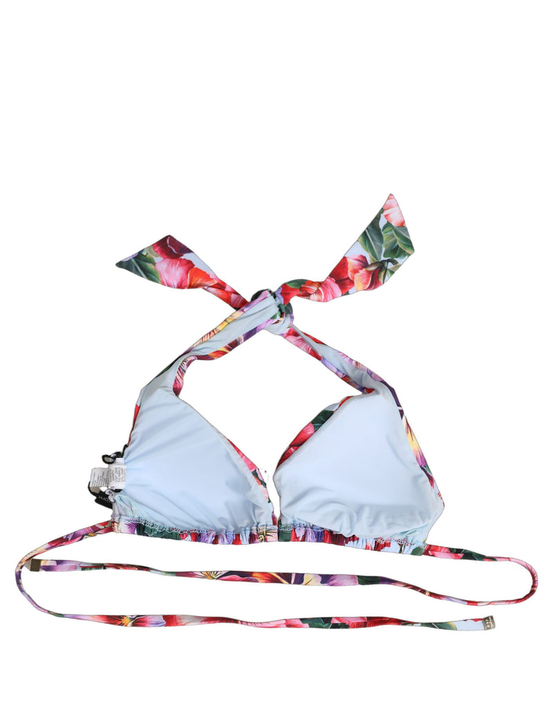 Haut de bikini de plage triangle floral multicolore Dolce & Gabbana
