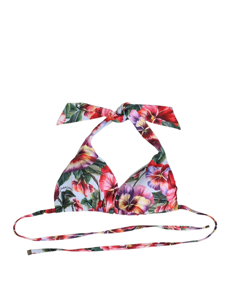 Haut de bikini de plage triangle floral multicolore Dolce & Gabbana