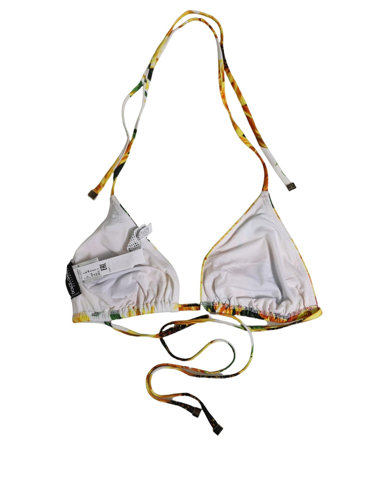 Haut de bikini de plage Dolce & Gabbana multicolore fleuri à licou