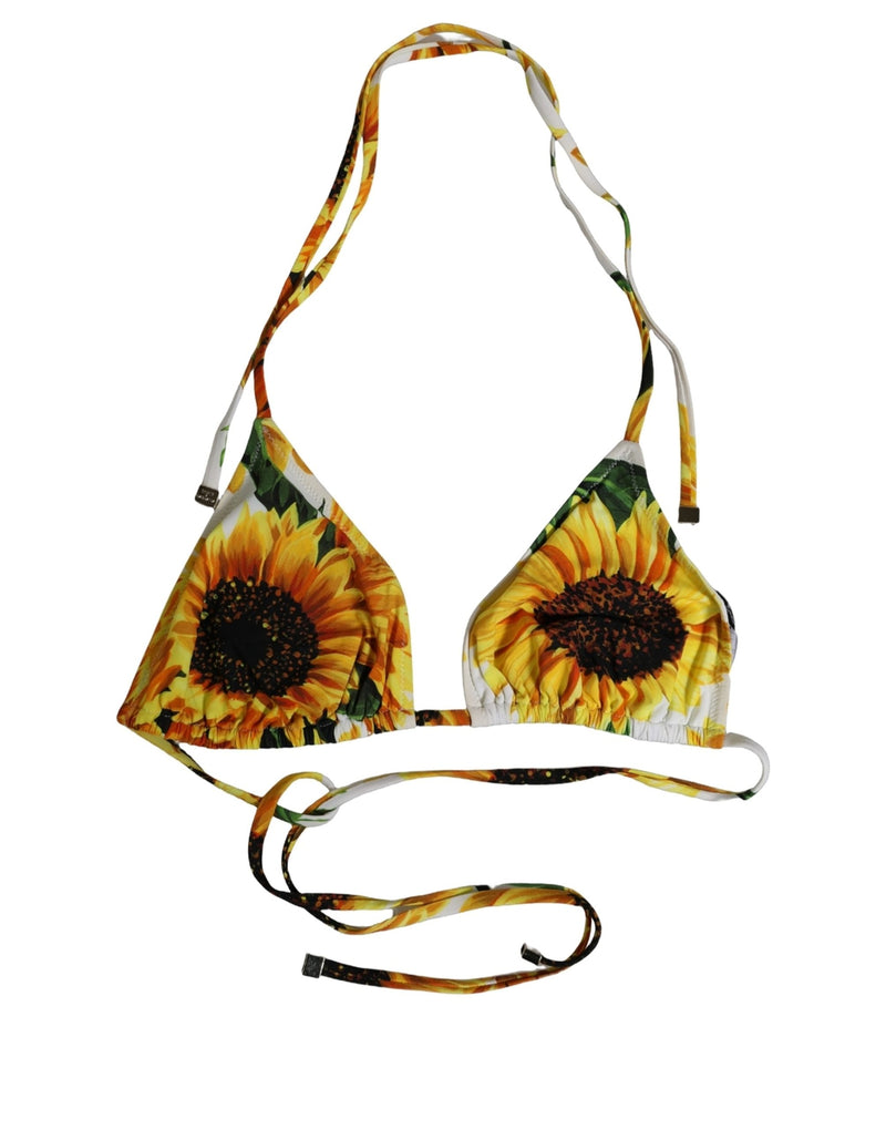 Haut de bikini de plage Dolce & Gabbana multicolore fleuri à licou