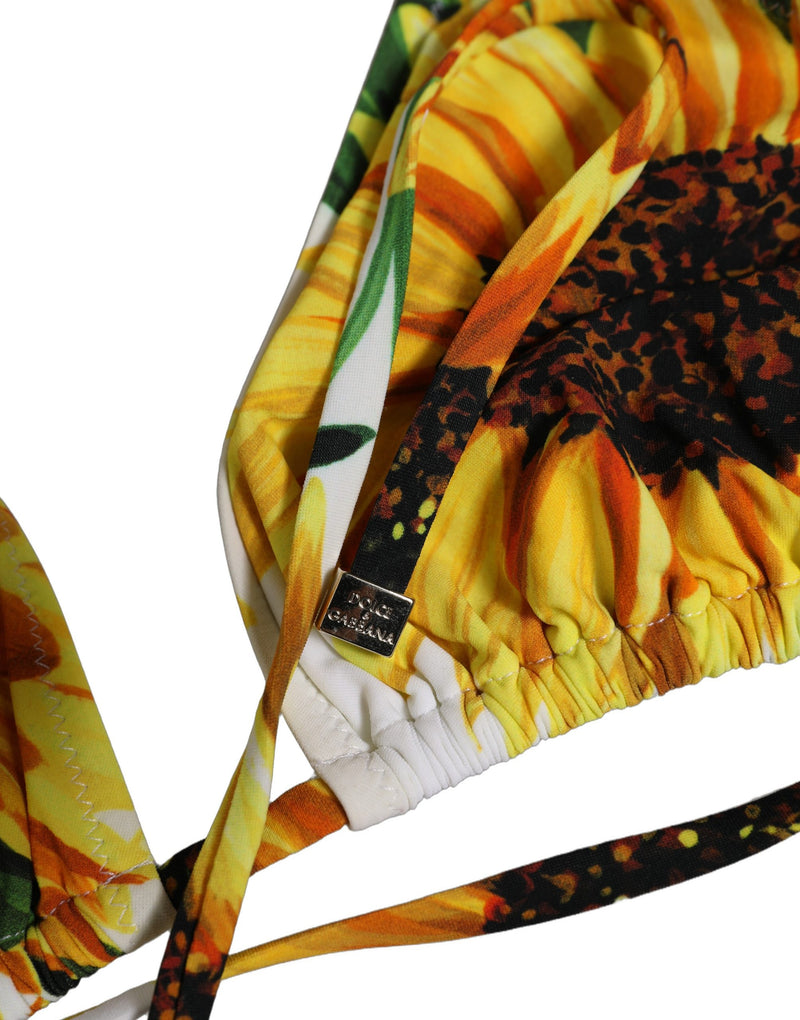 Haut de bikini de plage Dolce & Gabbana multicolore fleuri à licou