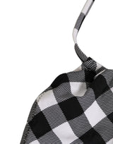 Haut de bikini de plage à carreaux noir et blanc Dolce & Gabbana