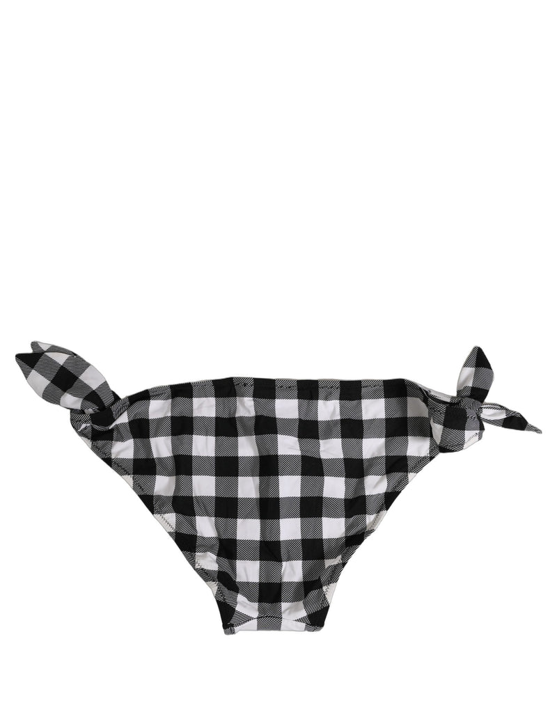 Bas de bikini Dolce & Gabbana à carreaux noirs et blancs