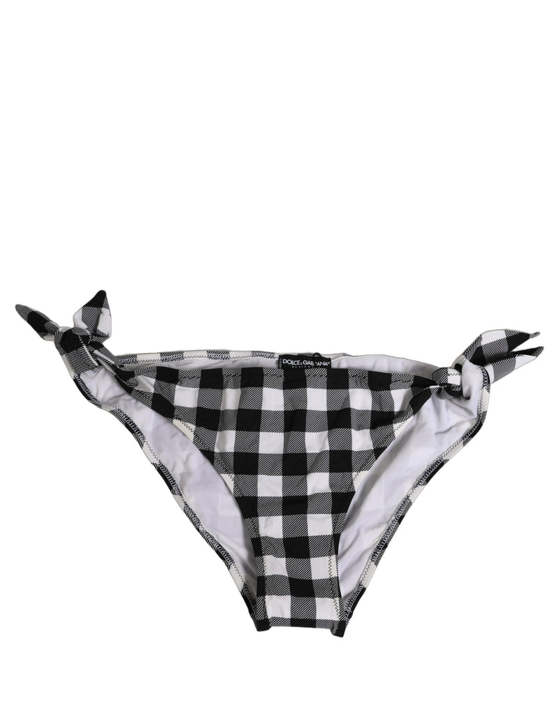 Bas de bikini Dolce & Gabbana à carreaux noirs et blancs
