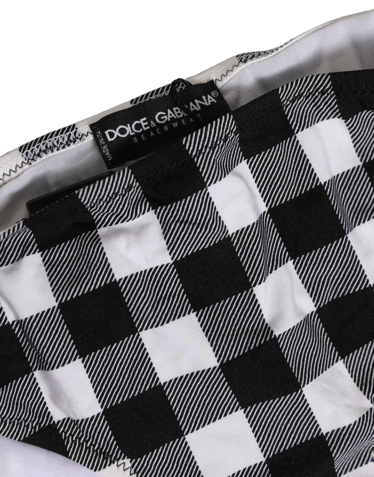 Bas de bikini Dolce & Gabbana à carreaux noirs et blancs