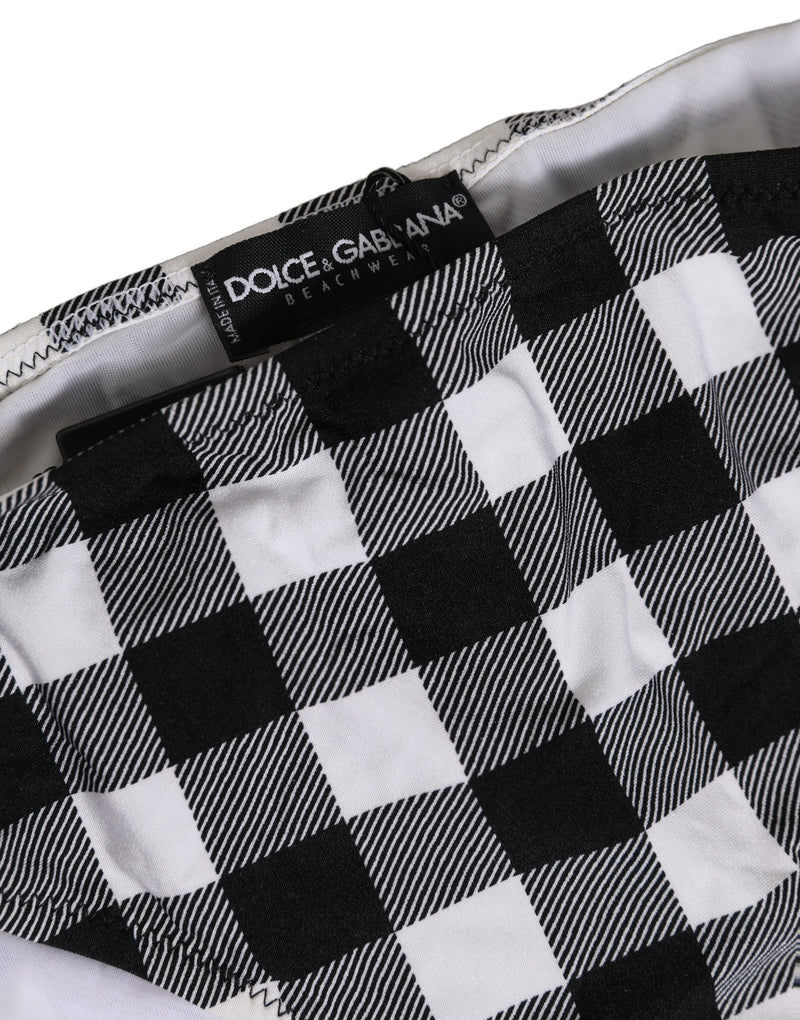 Bas de bikini Dolce & Gabbana à carreaux noirs et blancs