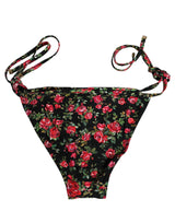 Bas de bikini de plage en nylon à imprimé floral noir Dolce & Gabbana
