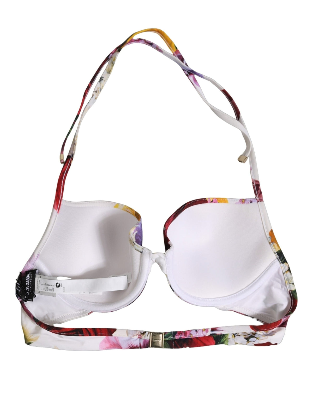 Haut de bikini Dolce & Gabbana en nylon imprimé floral blanc